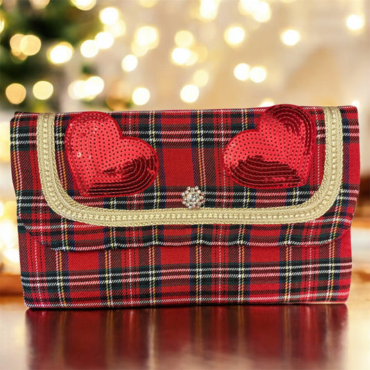 Pochette Red Tartan – Festive Collection | JLAdore Couture