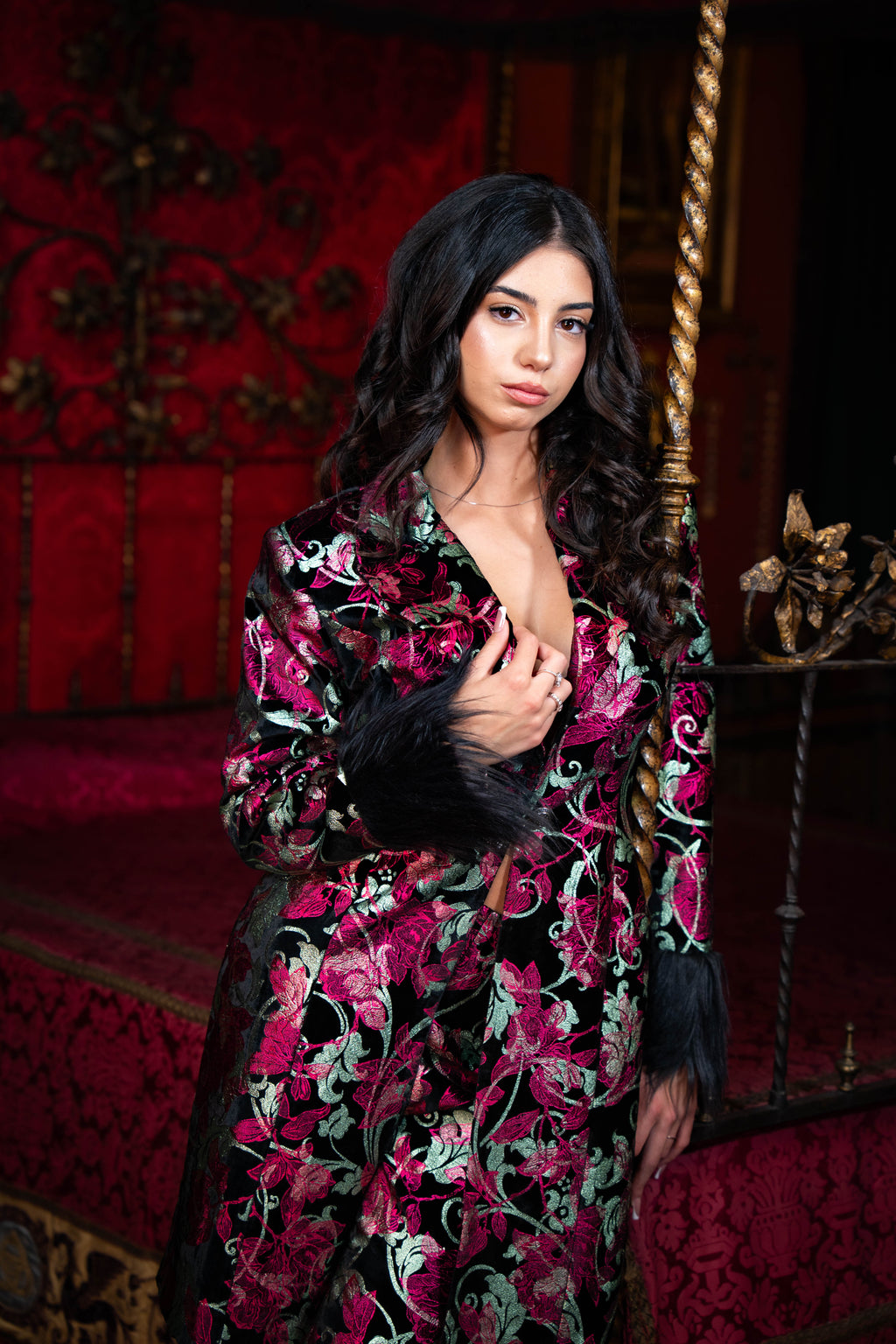 Completo couture velluto porpora Duchessa di Monteleone 4