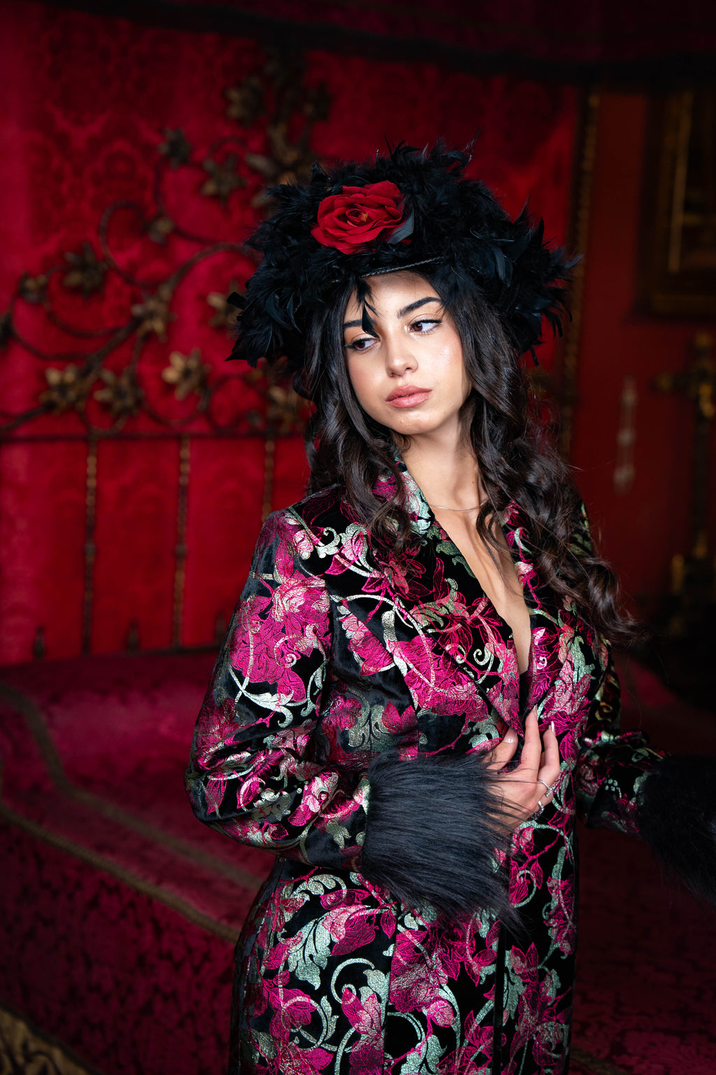 Completo couture velluto porpora Duchessa di Monteleone 5