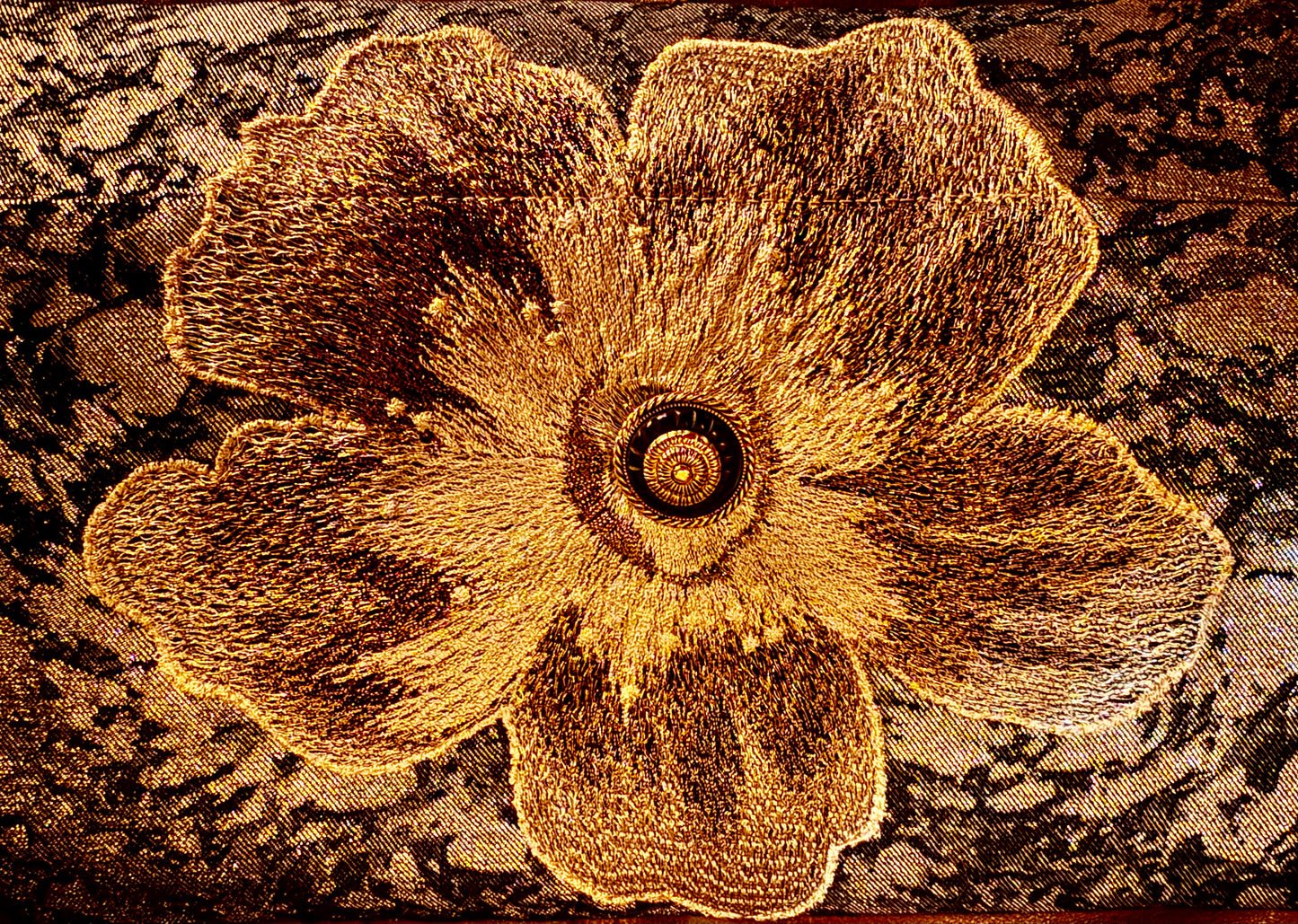 Pochette Couture Jacquard con Fiore Ricamato Gioiello